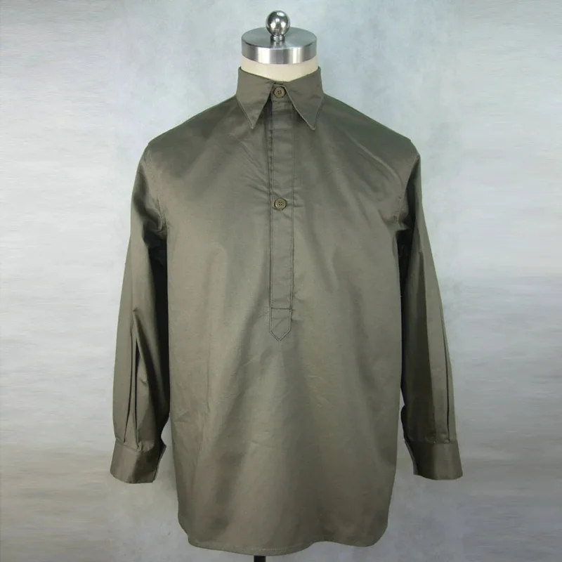 Meimei Homemade Vintage Casual World War II Cotton Long Sleeve Shirt