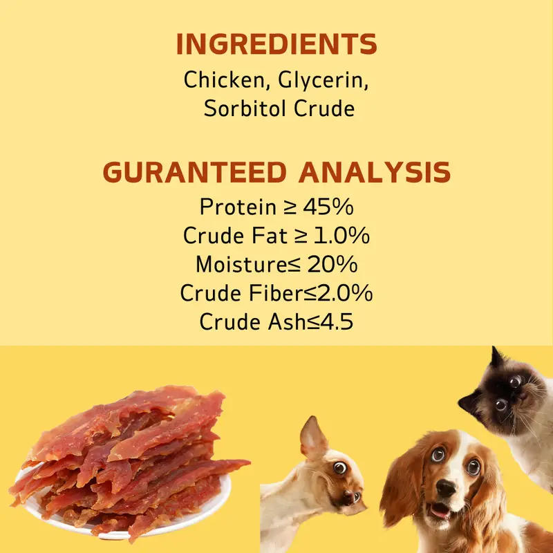 2-Pack(2 x 200g/7.05oz)Chicken Jerky Treats For Small, Medium, Large Dog, Made With Real Pure Chicken - Healthy - Image 6