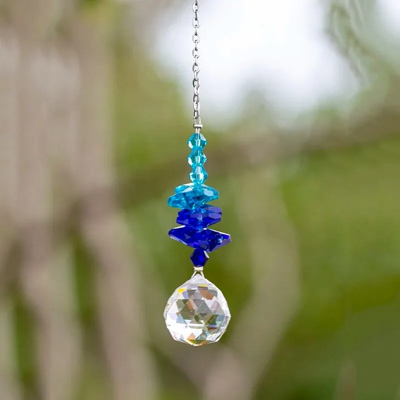 1pc Artificial Crystal Ball Pendant,Rainbow Catcher,Home Decoration,Yard Prismatic Sphere Chimes