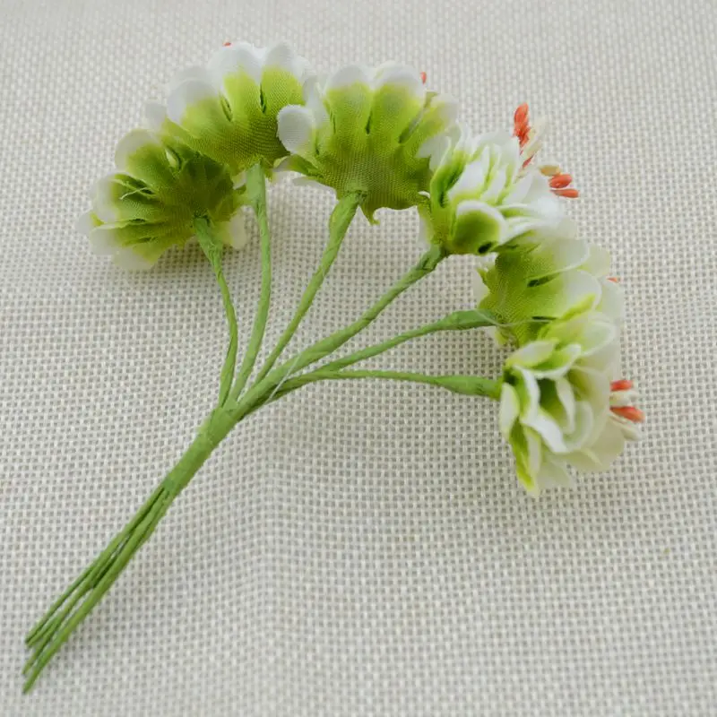 Artificial Plants 6pcs Fake Plants Silk Gradient Stamen Handmade Artificial Flowers Bouquet