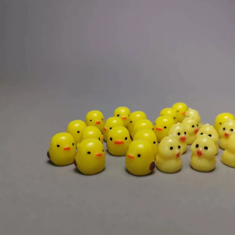 24 Pcs yellow chicks miniatures lovely animals fairy garden gnome moss terrarium decor crafts bonsai DIY figurine ornament crafts miniature figurines miniature ornament chick ornament