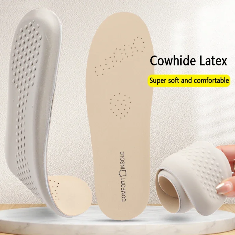 

Arch Support Cowhide Sheepskin Insoles for Shoes Latex Sport Insole Shoe Pads Shock Absorbing Plantar Fasciitis Template Inserts