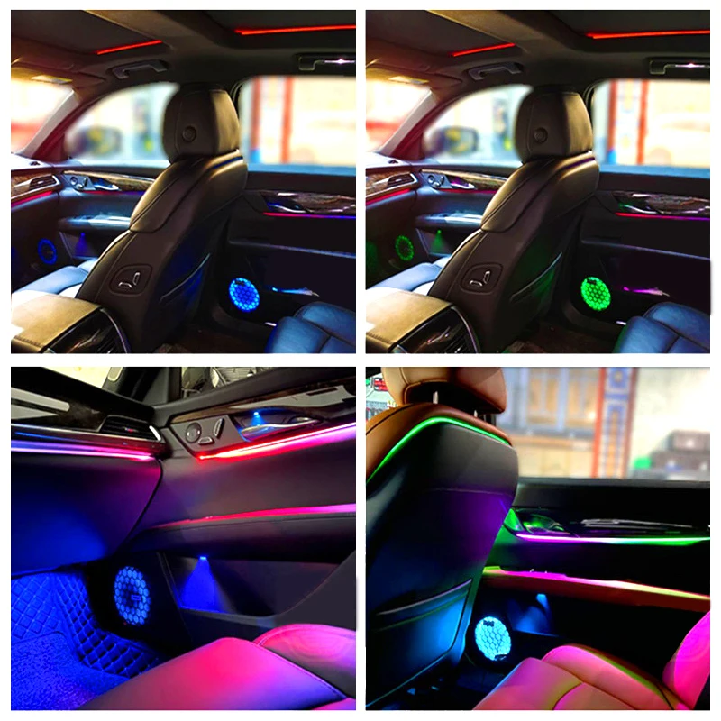 

18 in1 Car Interior Acrylic Light Ambient Lights 64 RGB Guide Fiber Optic Car Decoration Atmosphere Light For BMW 1/3/5/7