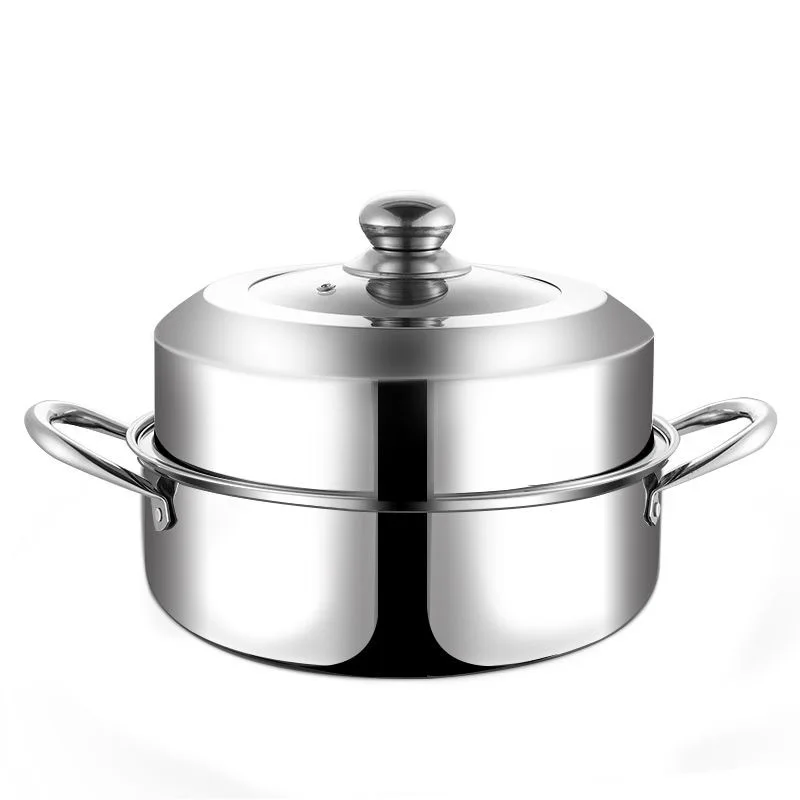

Stainless steel soup steaming pot cross-border multi-function double deck steaming pot soup hot pot Induction cooking