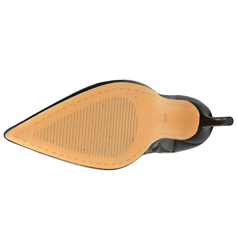 Botas de cuero de tacón alto para mujer, botines de tacón alto de aguja con punta estrecha, mantienen el calor, invierno - Image 6