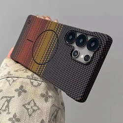 Custodia per telefono in carbonio ultra sottile con texture in Kevlar senza telaio e copertura in PC rigido