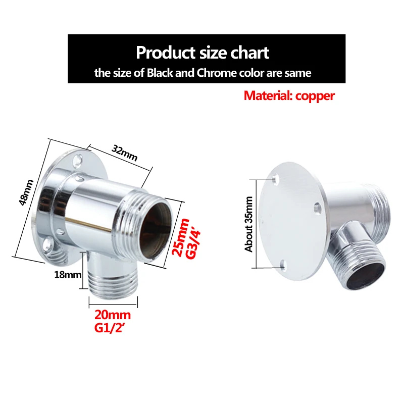 Hardware Accessories Wall Mounted Inlet&Outlet Adapter 1PC Brass Valve Free Water Way Concealed Faucet Shower System Connector kitchen faucet accessories shower hose connector