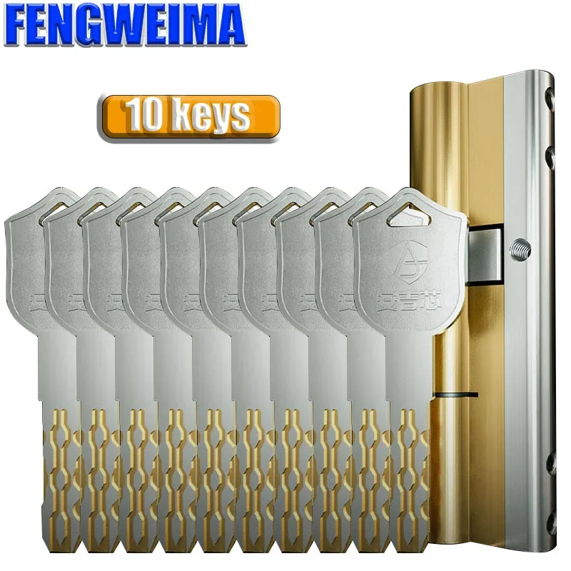 10-keys-door-locks-brass-lock-cylinders-65-130mm-lock-cylinders ...