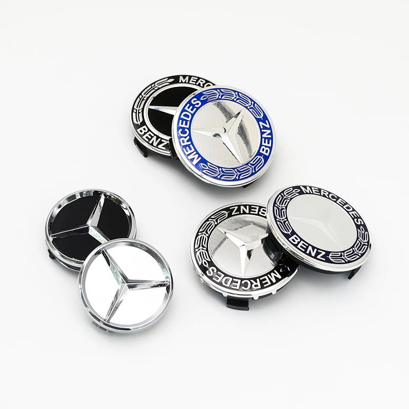 메르세데스 W205 W166 W167 B C E S 클래스 C200L GLC GLK CLA 교체용 튜닝 액세서리 75mm ABS 자동차 휠 센터 허브 캡