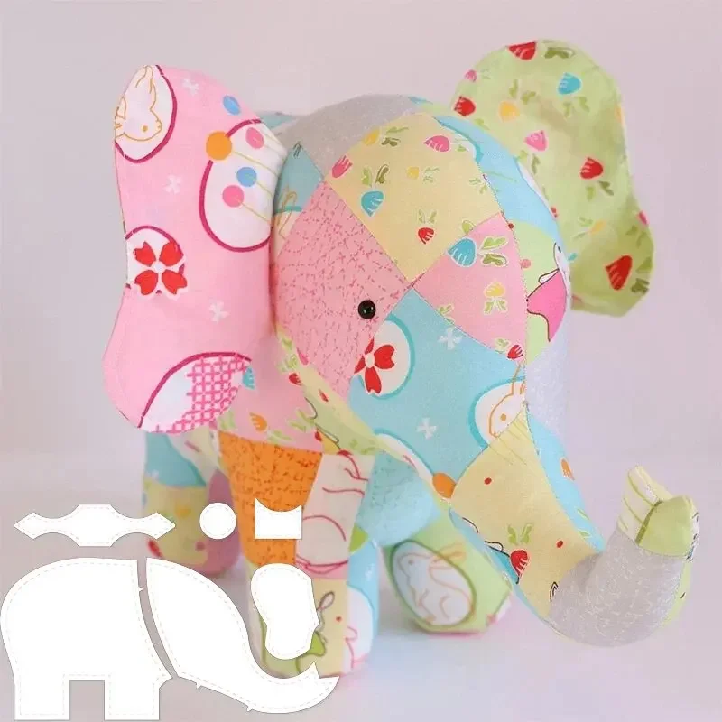 NUBECOM Lovely Elephant Templates, DIY Toys Decor, Acrylic Template, Handcraft Patchwork, Ruler, Sewing Pattern with Instruction