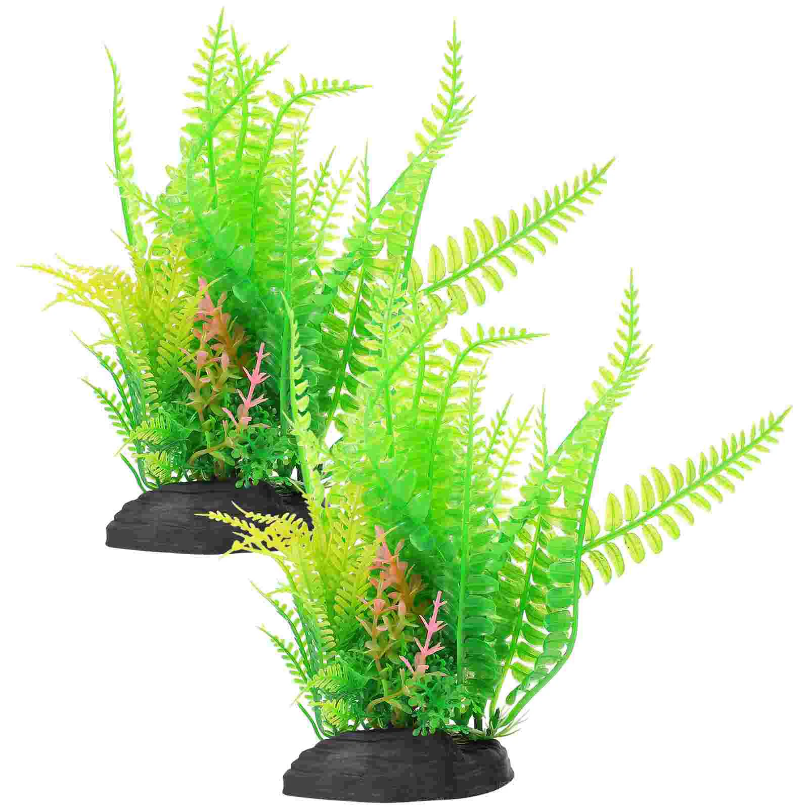 

2 Pcs Fish Tank Plant Decor Aquarium Decors Accessories Plants For Aquatic Realistic