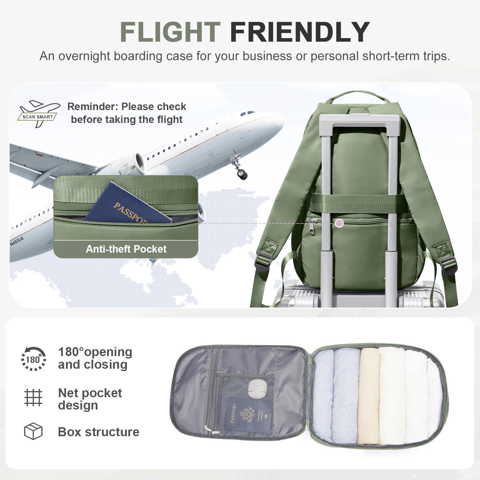 40*25*20 Business Vacuum Compression Travel Backpack Set with Hand Pump Airplane Carry-On Compliant + Hidden Storage Compartment