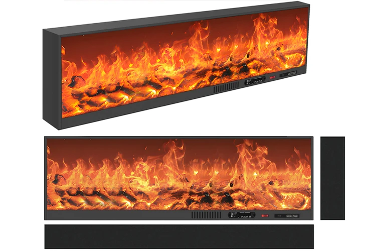 Description Picture 4 of itemDecorative Hotel Exhibition Center Commercial Electric Heated with Music with Multicolor Realistic Flames Fireplace 120*18*40CM