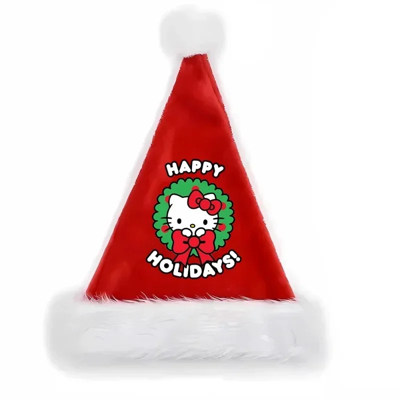 HelloKittyChristmasHatCartoonSanrioAdultPlushSantasHatsAnime