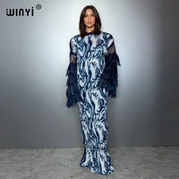 Robe plissée élastique WINYI, tenue de plage, kaftan de vacances, abaya de luxe de Dubaï, robe de soirée longue, robe de soirée musulmane pour femme 1
