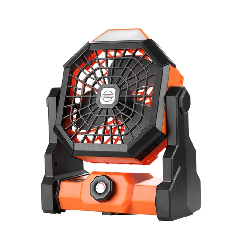 

Outdoor Camping Fan with LED Light Small Desktop Cooling Fan Battery Operated Cordless Fans Stepless Speed Regulation