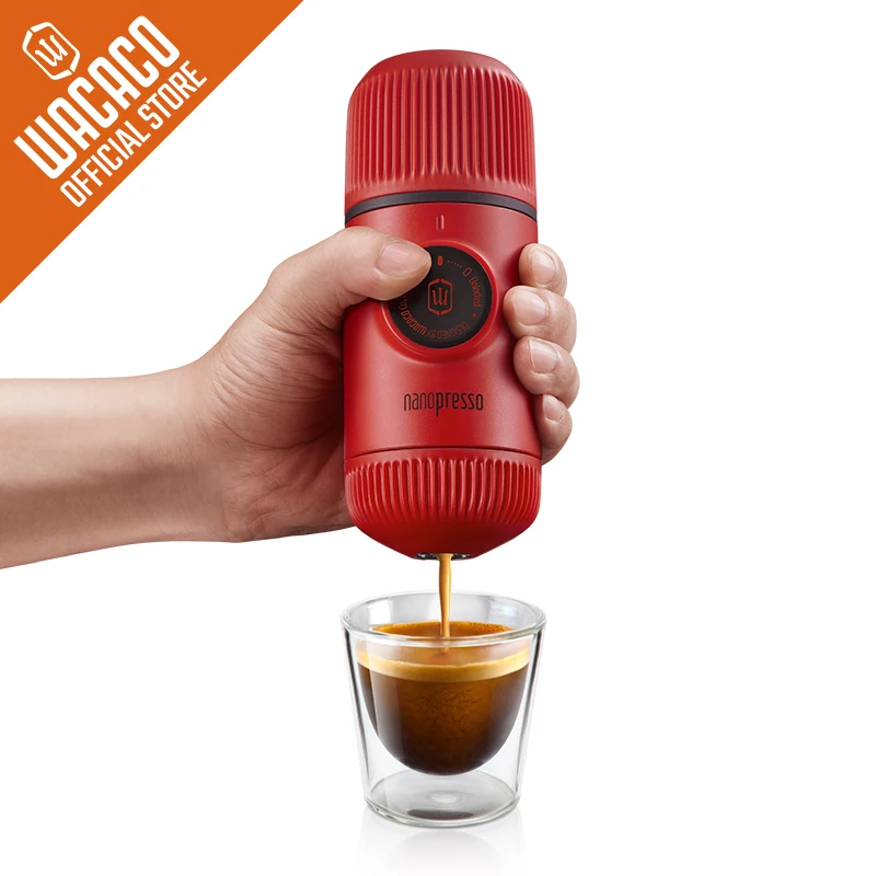 WACACO Nanopresso - Cafetera portátil de café expreso con funda protectora,  versión mejorada de Minipresso, mini cafetera de viaje, perfecta para