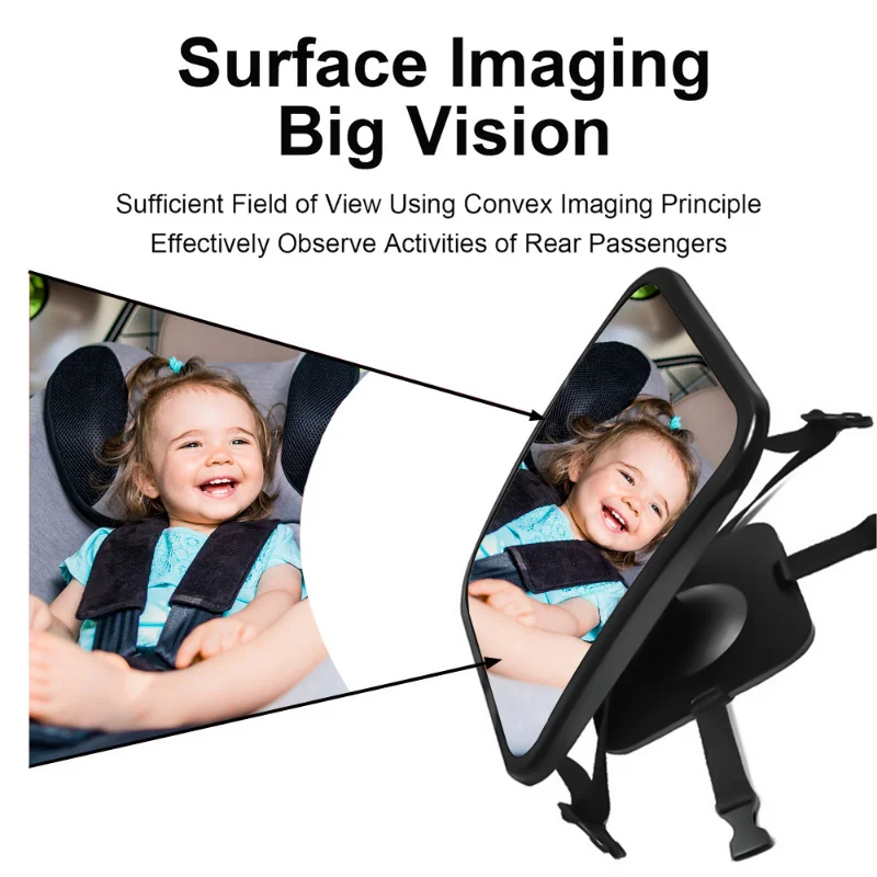 Espejo cuadrado de seguridad para coche de bebé, espejo para asiento  trasero, visión de seguridad, cuidado infantil, Monitor Interior para  niños, 17x17cm - AliExpress