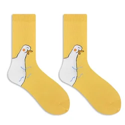 Cartoon Goose Design Women's Fashionable and Versatile Casual Socks - Breathable, Soft, and Comfortable - One Size (1pairs)