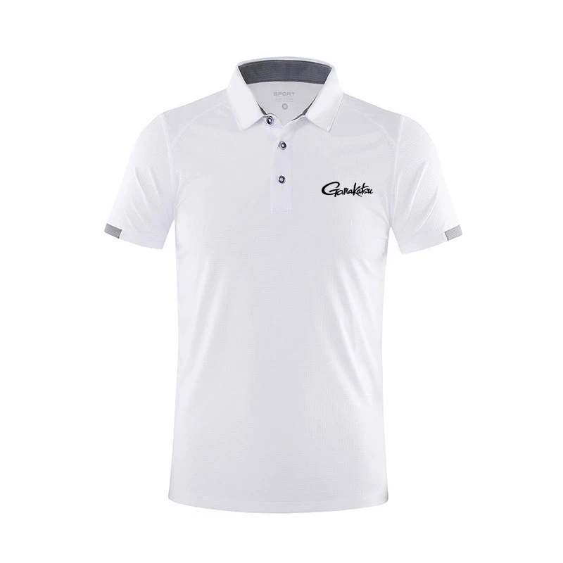Gamakatsu Fishing Summer Quick Drying Short Sleeved Polo Shirt Golf Jersey Breathable Fitness Sports Sleeved Large Button Top