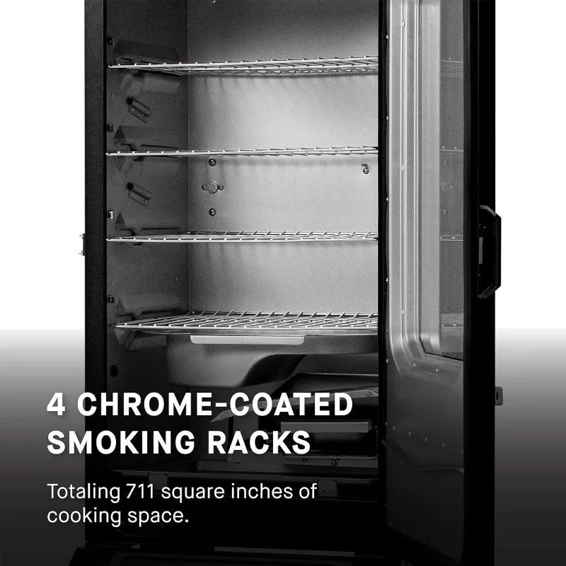 710 WiFi Digital Smoker, Vertical Design, 711 Cooking Sq. Inches, 4 Chrome Coated Smoking Racks, Wood Chip Loader 5