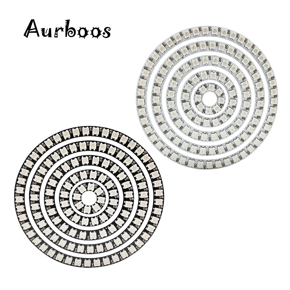 WS2812B LED RGB Ring 8/16/24/35/45LEDs WS2812 WS2811 5050 RGB LED + Integrated Driver Individually Addressable Module