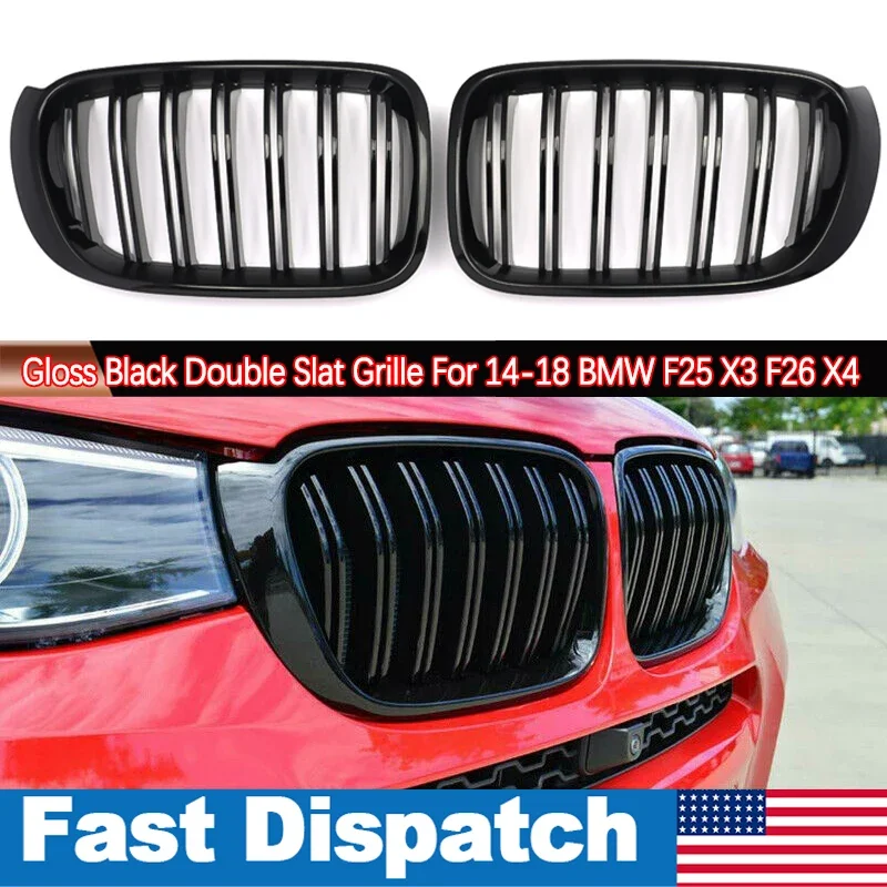 Per Bmw X3 X4 F25 F26 Paraurti Anteriore Griglia Griglia Trim Strip Cover Rene Sport Double Line Slat 2014 2015 2016