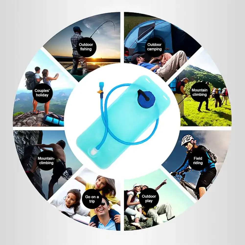 1/2L Folding Water Bag with Drinking Tube Sports Backpack Bicycle Riding Hydration Portable Food Grade Outdoor Camping Water Bag