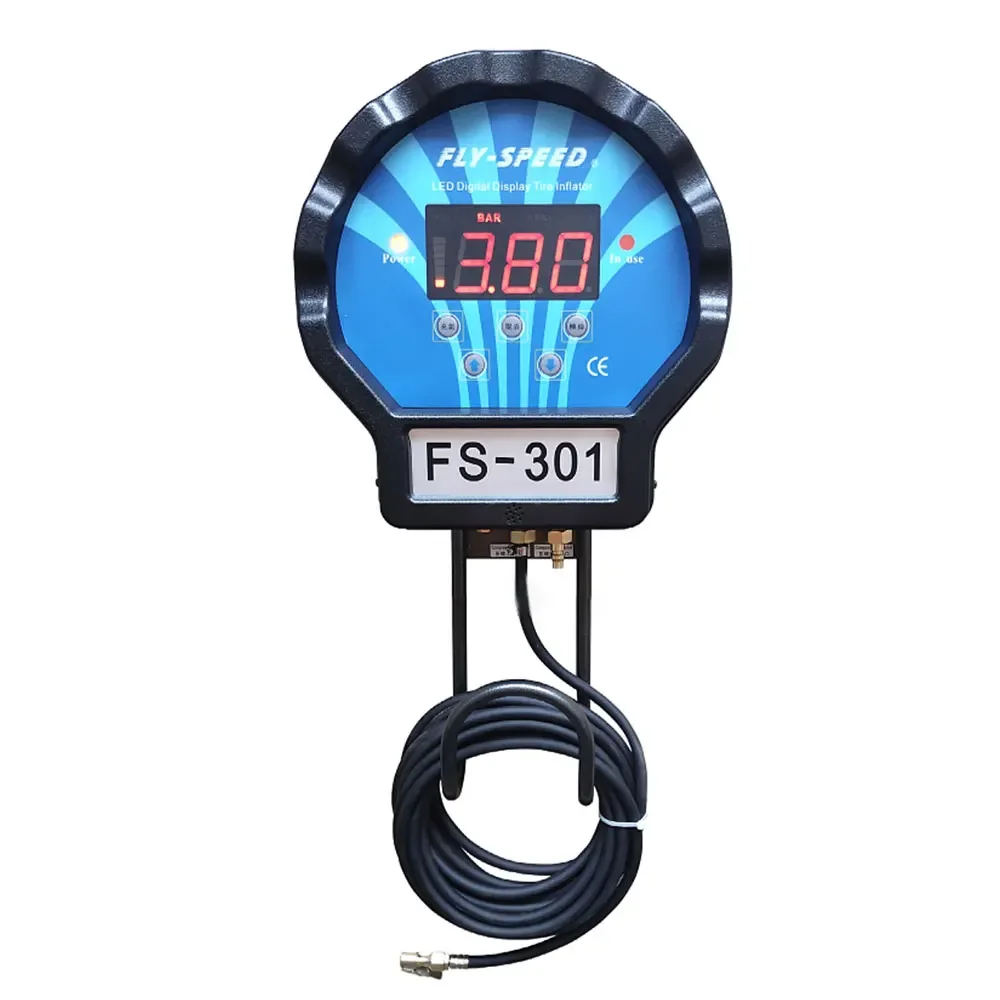완전 자동 벽 장착 자동차 타이어 팽창기, FS-301 LED 디지털 디스플레이, 자동차 타이어 공기 펌프, 타이어 수리 도구, 220V, 40W, 101Psi