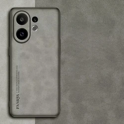Luxury Sheepskin Matte Hard Back Case with Mini Camera Protection and Shockproof Soft Frame for VIVO S30pro mini (Gray)