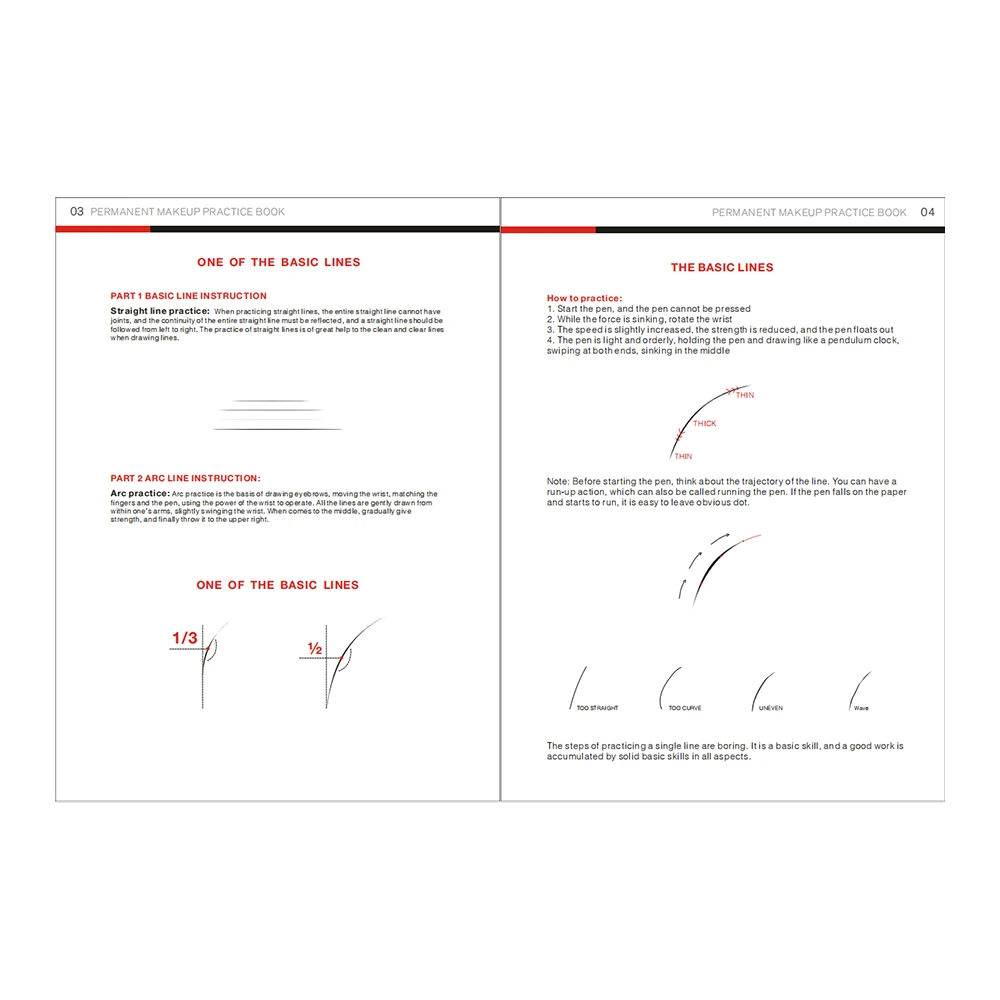 1Pc Tattoo EyeBrow Practice Books Professional Permanent Makeup English Training Book for Microblading Hairstroke tattoo practice books