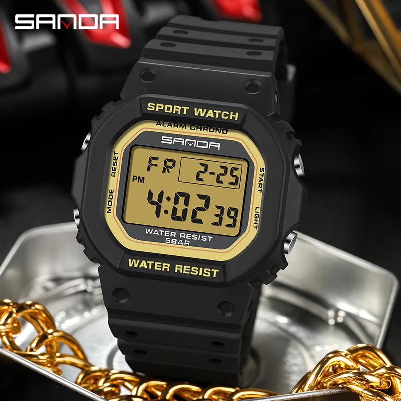 SANDA Men's Innovative Waterproof Sports Watch with Luminous Display