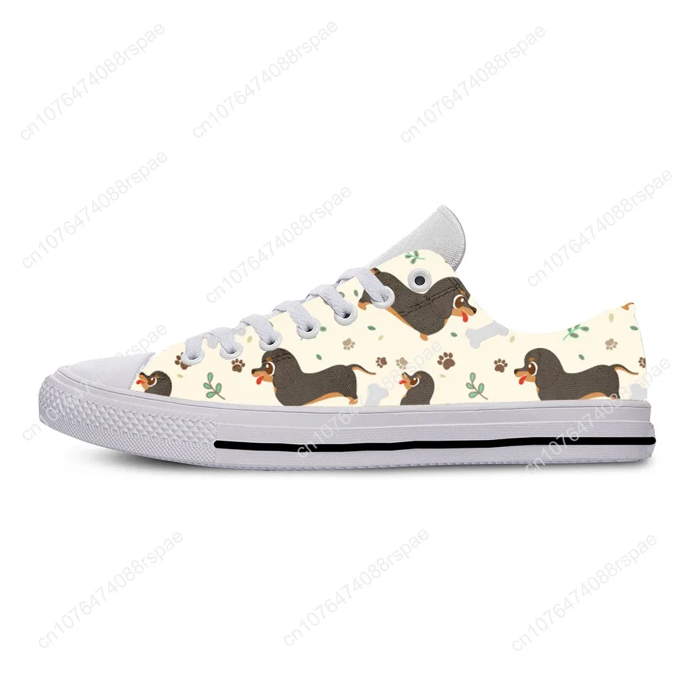 Dachshund Pug Teckel Dog Cartoon Cute Funny Casual Shoes Low Top Lightweight Board Shoes Breathable Men Women Female Sneakers