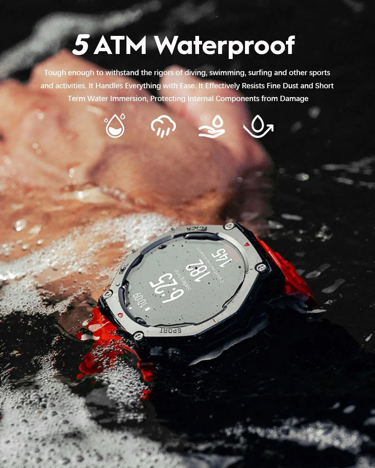 T-Rex 3 Ultra Built-in Dual-band GPS Smartwatch 5ATM Waterproof 48mm AMOLED Compass 170+ Sport Durable Military Smart Watch 2025