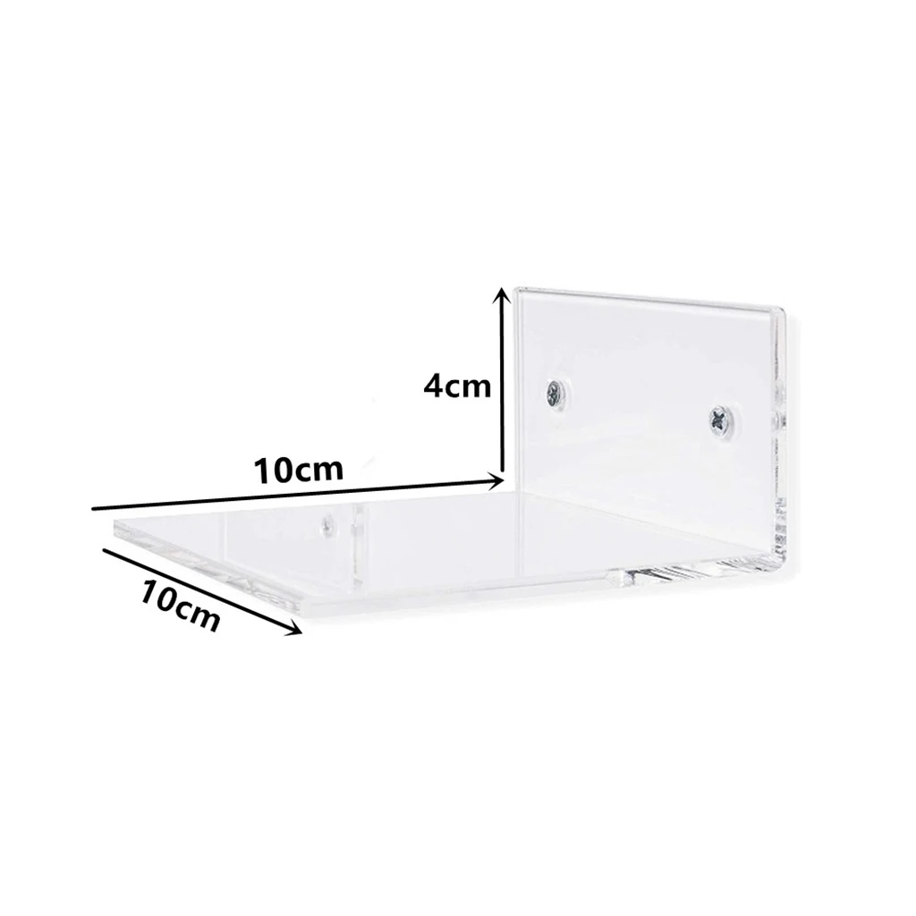 2 개/대 욕실 작은 10cm 투명 아크릴 부동 향신료 랙 벽 선반 홀더 주방 욕실 스토리지 선반 디스플레이