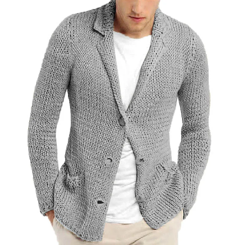 

Men's Sweater Cardigan Coats Autumn Winter Casual Solid Knit Men Sweaters Turn-down Collar Button Knitted Cardigans Outerwear