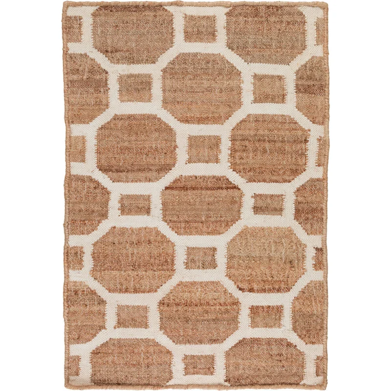 

Area Rug Brown/Neutral Jute and Viscose Hand Woven Vibrant Coloring Carpet Living Room Decoration