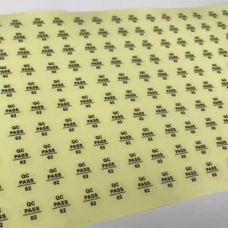 도매 QC 통과 스티커, 투명 플라스틱 보증 라벨, 공장용 QC 접착 라벨 스티커, 20000 개, 1cm