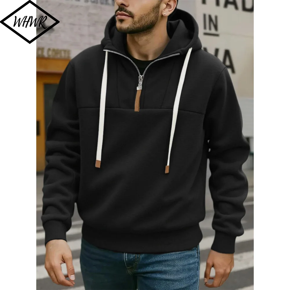 Mens Warm Hoodie Zipper Sweatshirt Casual Jacket