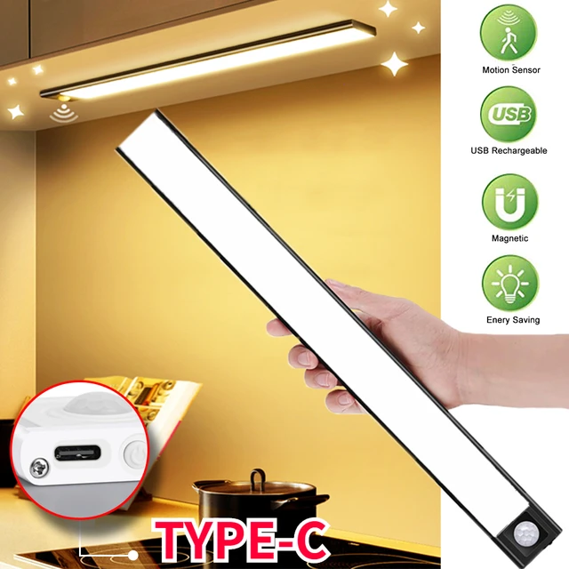 Luz Led Magnética Con Sensor De Movimiento Para Debajo Del Armario Y  Cocina, Iluminación Nocturna - Luces Nocturnas - AliExpress