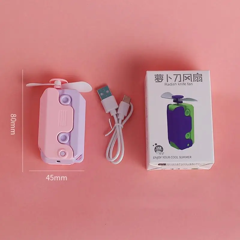 Fidgets 장난감 기능을 갖춘 미니 USB 충전식 휴대용 팬 사무실 학교 여행을위한 귀여운 당근 디자인 휴대용 896C