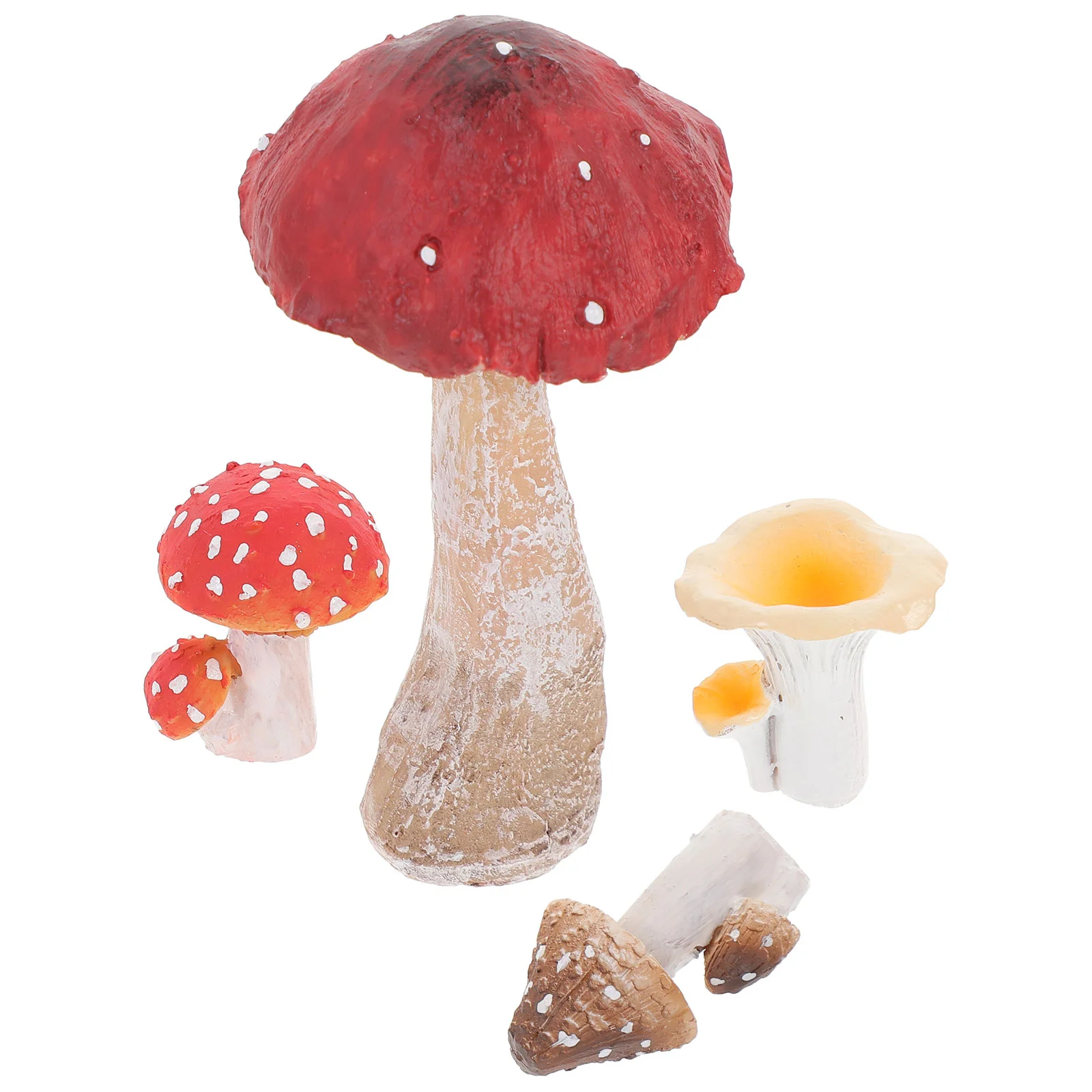 

4 Pcs Outdoor Simulated Mushrooms Tiny Decor Decoration Statue Miniature Figurine Figurines Decorate Resin Small Ornament