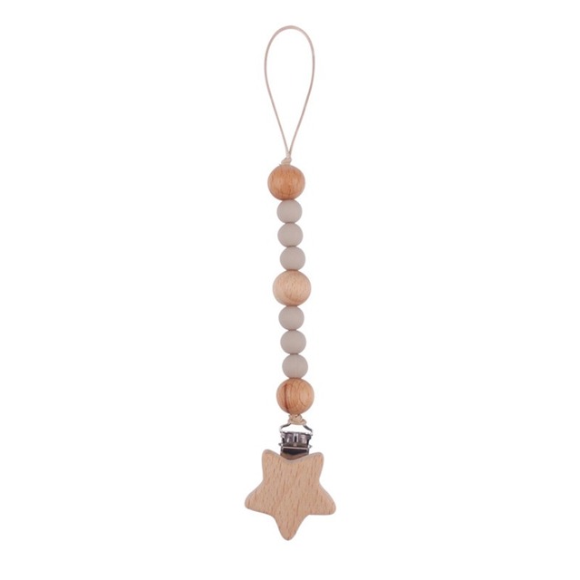 Wood Chew Beads Pacifier Clips Dummy Chain Holder Cute Soother Chains Nipple Appease Baby Teething Toy Baby Chew