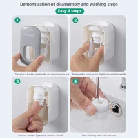 Automatic Toothpaste Dispenser Dust proof Toothbrush Holder Wall Mount Stand Bathroom Accessories Set Toothpaste Squeezer