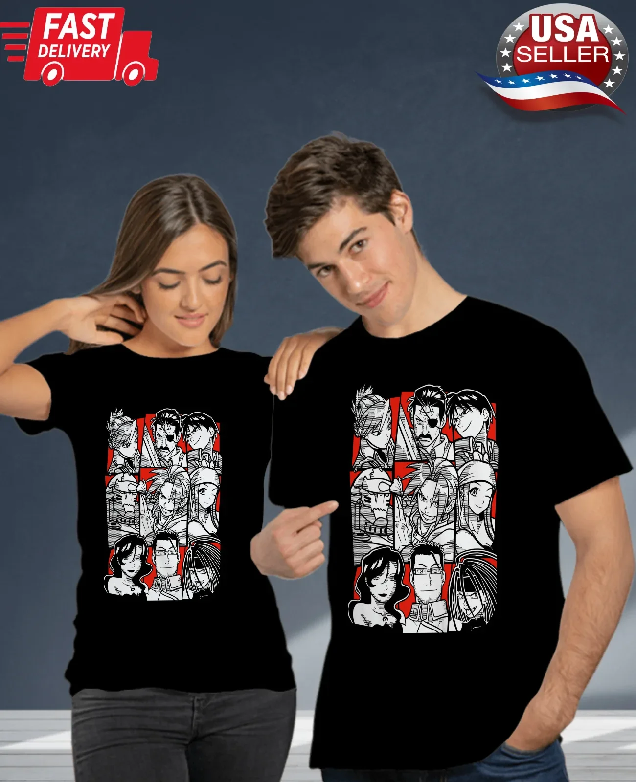 

T shirt Fullmetal Alchemist Brotherhood Anime Manga Unisex,giftTshirt ALL SIZES