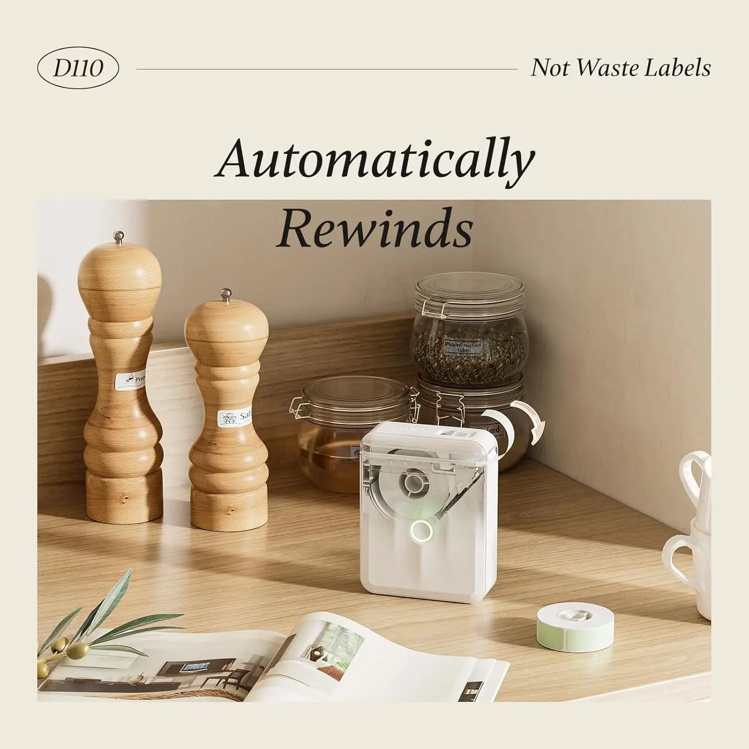 NIIMBOT D110 Upgraded Version Thermal Label Printer Mini Portable Smart Label Maker With Tape for Office Home Kitchen School