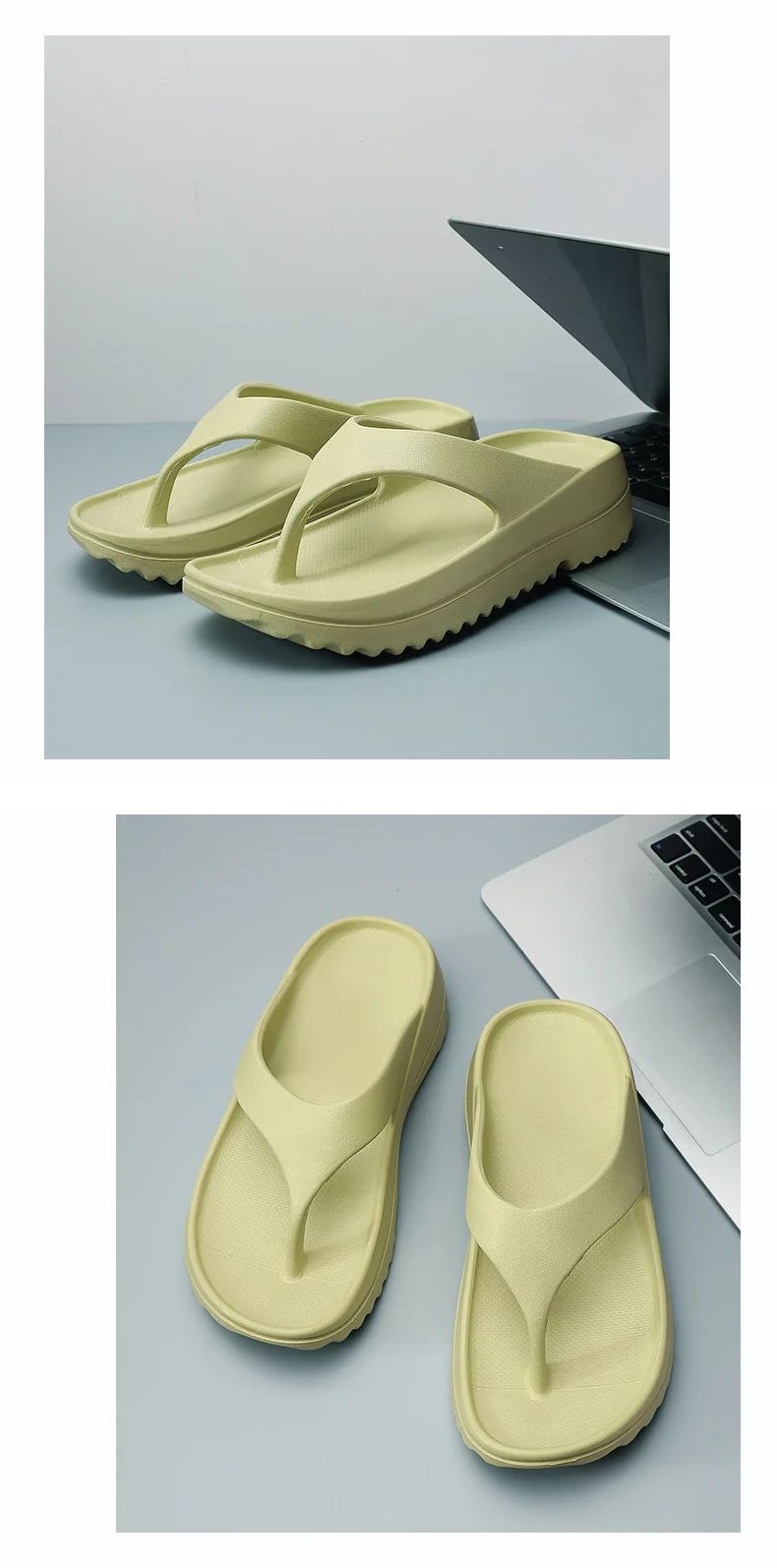 Gacimy Women Thick Sole Flip Flops Summer New Non-slip Beach Slippers Fashoin Outdoor Thick Sole EVA Sandals Casula Home Slides