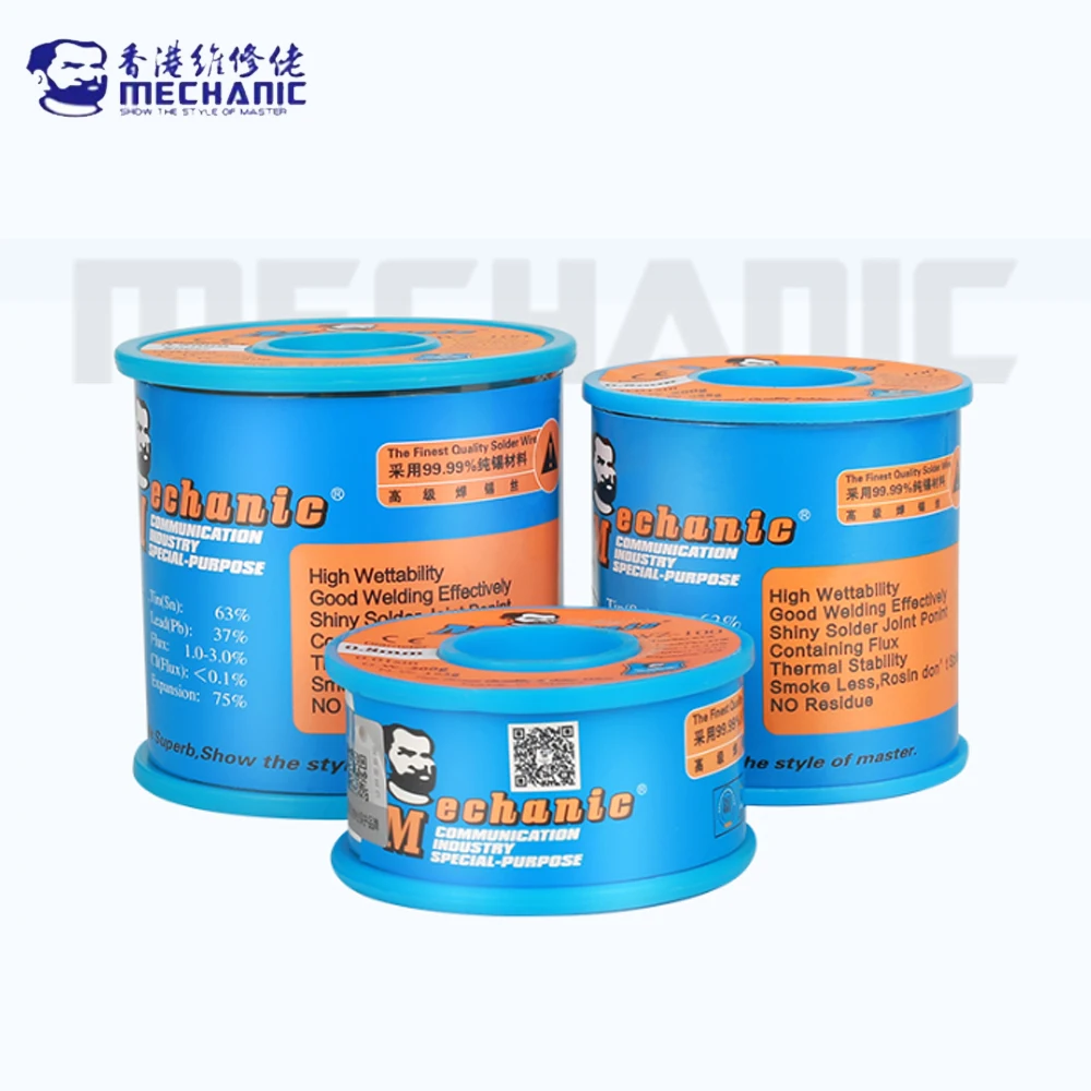 

MECHANIC WZ-100 series 183℃ 500g leaded low temperature melting point solder wire 0.5mm-1.0mm for BGA solder wire