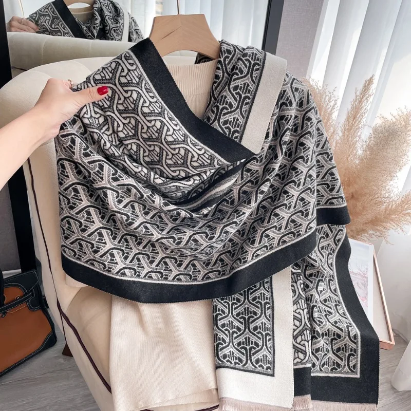 Winter Women Cashmere Scarf Fashion Pashmina Shawl Wrap Blanket  Luxury Neckerchief Female Foulard Designer Brand Bufandas 2023 luxury brand scarf women winter cashmere scarves large shawl wraps pashmina blanket designer neckerchief female foulard bufandas