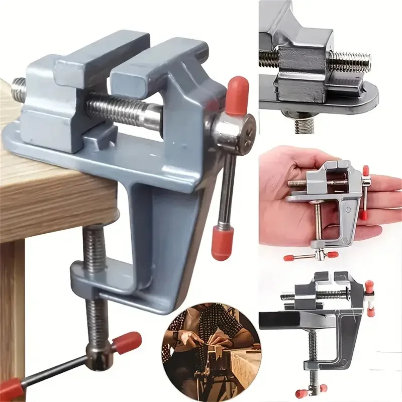 Mini Bench Vise 3.5" Aluminum Multifunctional Jewelers Hobby Clamp On Table Flat Pliers Tool
